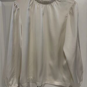 Ann Taylor Cream Satin Blouse